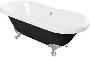 Avalon Freestanding 1690x740x620mm 2TH Bath w/Feet - Black
