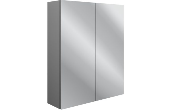Aria 600mm 2 Door Mirrored Wall Unit - Grey Ash