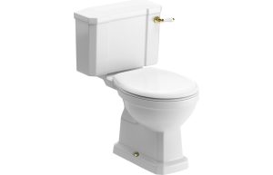 Iris Close Coupled WC w/Brushed Brass Finish & Soft Close Seat