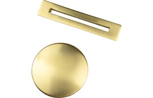Floor Standing Bath Overflow & Waste Cover - Brushed Brass