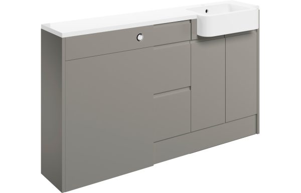Alessi 1542mm Basin  WC & 3 Drawer Unit Pack (LH) - Pearl Grey Gloss