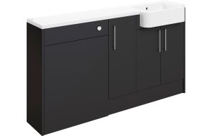 Series 1542mm Basin  WC & 1 Door Unit Pack (LH) - Matt Graphite Grey