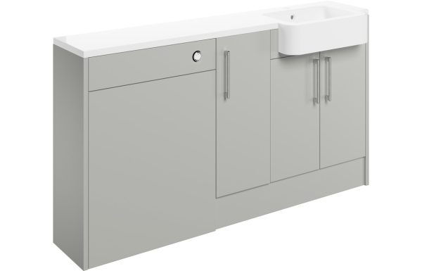 Series 1542mm Basin  WC & 1 Door Unit Pack (LH) - Light Grey Gloss