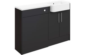 Series 1242mm Basin & WC Unit Pack (LH) - Matt Graphite Grey