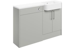 Series 1242mm Basin & WC Unit Pack (LH) - Light Grey Gloss