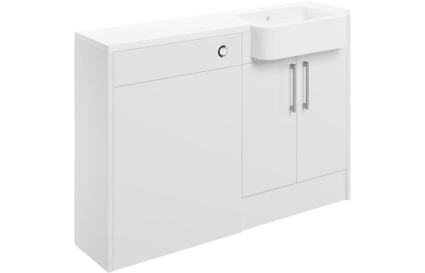 Series 1242mm Basin & WC Unit Pack (LH) - White Gloss