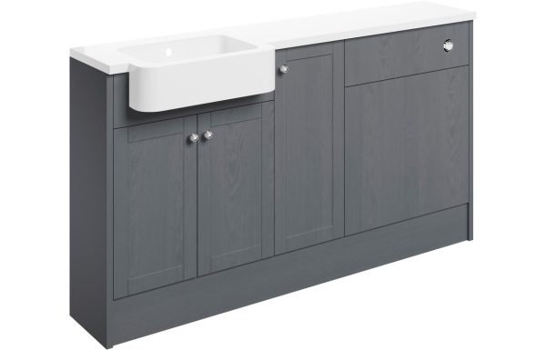 Aria 1542mm Basin  WC & 1 Door Unit Pack (RH) - Grey Ash