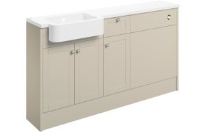 Aria 1542mm Basin  WC & 1 Drawer  1 Door Unit Pack (RH) - Matt Latte