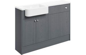 Aria 1242mm Basin & WC Unit Pack (RH) - Grey Ash