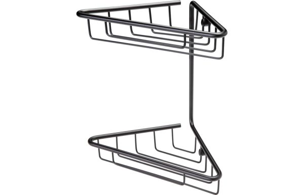 Sara 2-Tier Corner Shower Storage - Black