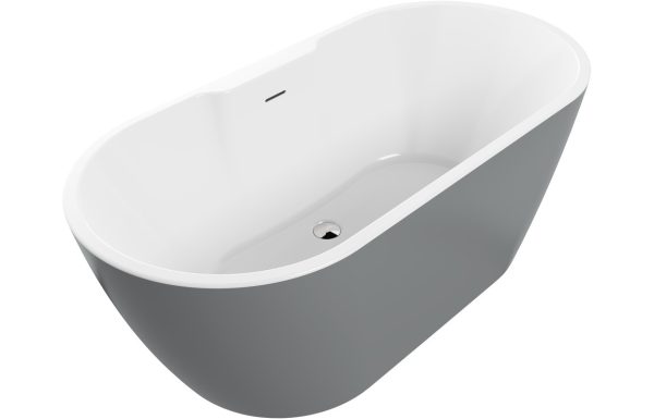 Aimee Freestanding 1655x745x580mm 0TH Bath - Grey