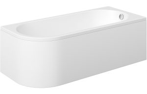 Perth J Shape 1500x725x600mm 0TH Bath w/Legs (RH)