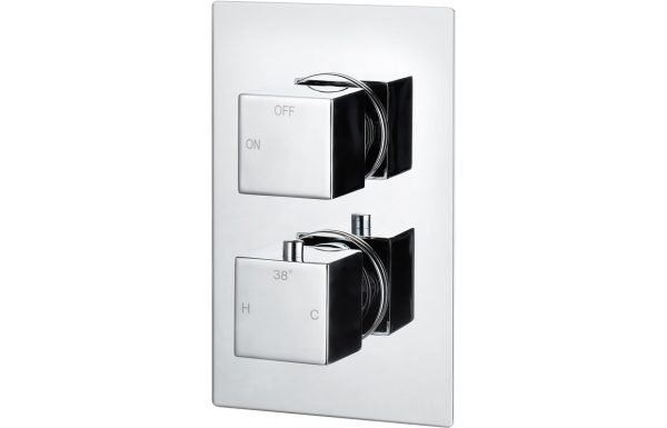 Leo Thermostatic Single Outlet Twin Shower Valve