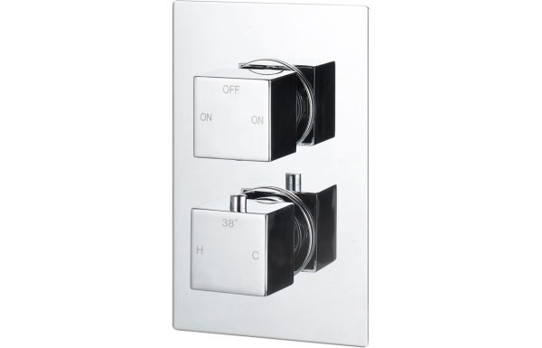 Leo Thermostatic Two Outlet Twin Shower Valve