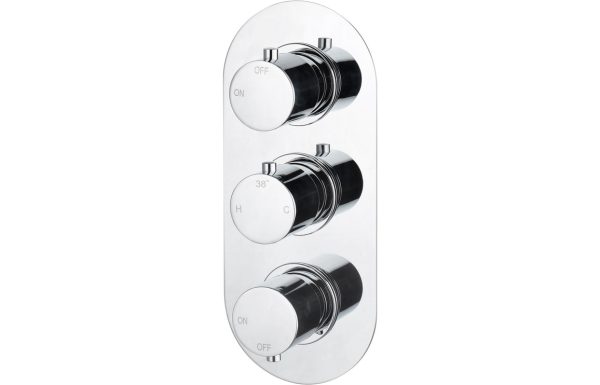 Neptune Thermostatic Two Outlet Triple Shower Valve