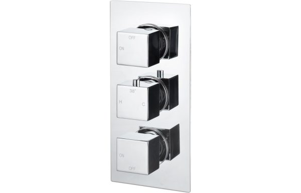 Leo Thermostatic Two Outlet Triple Shower Valve