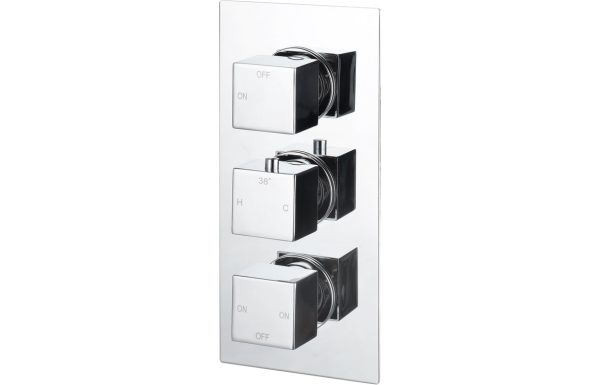 Leo Thermostatic Three Outlet Triple Shower Valve