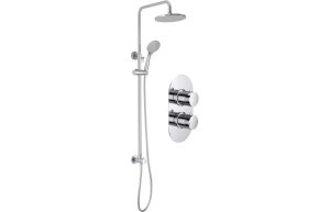 Neptune Shower Pack Two - Two Outlet Twin Shower Valve with Riser & Overhead Kit