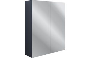 Aria 600mm 2 Door Mirrored Wall Unit - Indigo Ash