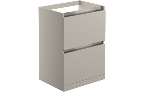 Cara 600mm 2 Drawer Floor Standing Basin Unit (No Top) - Latte