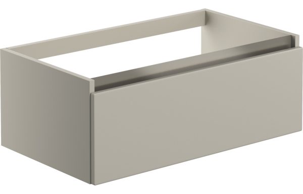 Cara 800mm 1 Drawer Wall Hung Basin Unit (No Top) - Latte