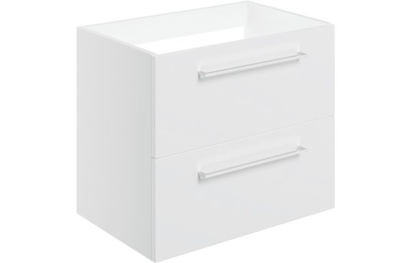 Jarva 590mm Wall Hung 2 Drawer Basin Unit (No Top) - White Gloss