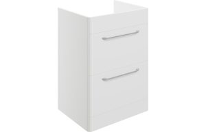 Sleek 594mm 2 Drawer Floor Unit (exc. Basin) - White Gloss