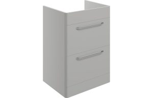 Sleek 594mm 2 Drawer Floor Unit (exc. Basin) - Grey Gloss