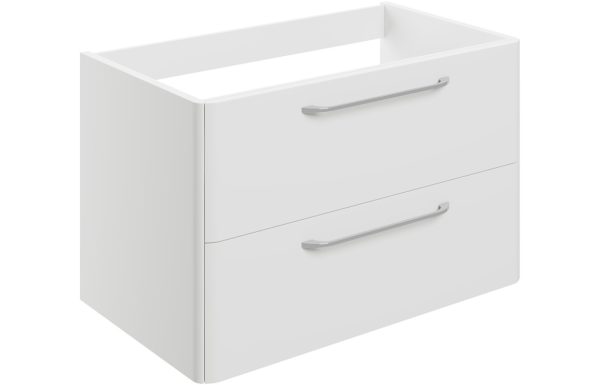 Sleek 794mm 2 Drawer Wall Unit (exc. Basin) - White Gloss