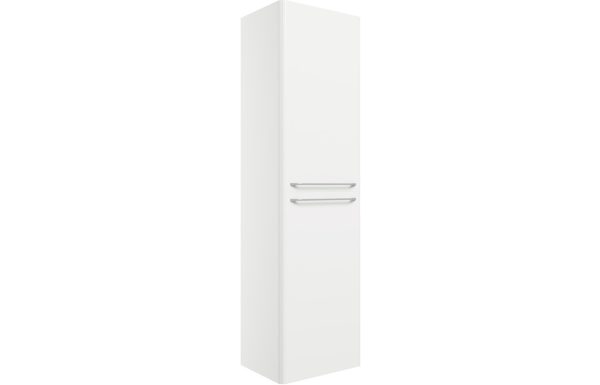 Sleek 454mm Wall Hung 2 Door Tall Unit - White Gloss