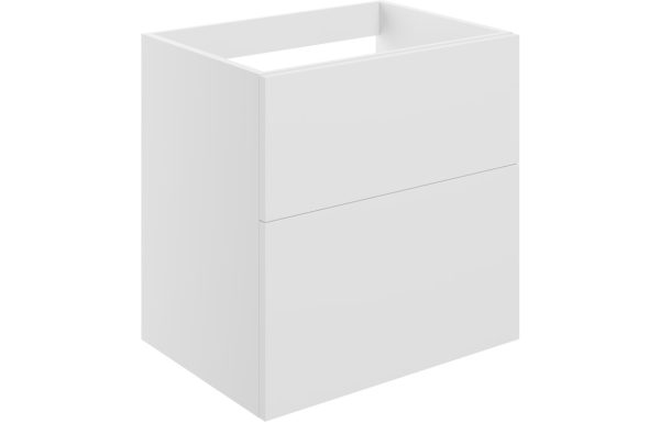 Elegance 590mm Wall Hung 2 Drawer Basin Unit (No Top) - Matt White