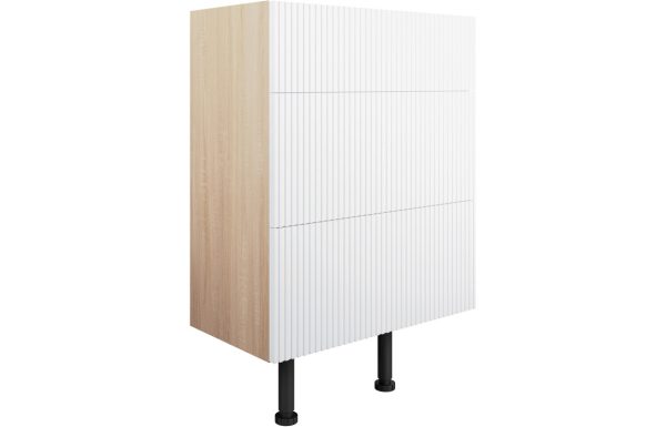 Ridge 600mm 3 Drawer Base Unit - Matt White