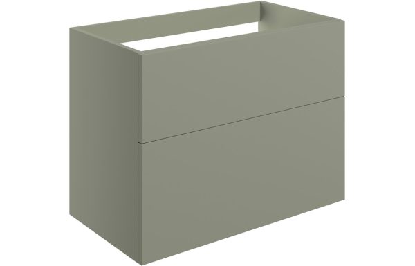 Elegance 790mm Wall Hung 2 Drawer Basin Unit (No Top) - Matt Olive Green