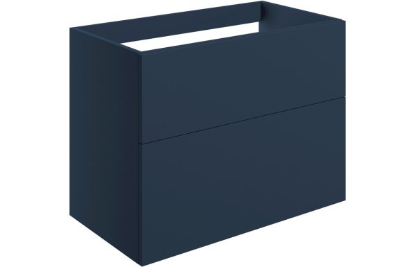 Elegance 790mm Wall Hung 2 Drawer Basin Unit (No Top) - Matt Deep Blue