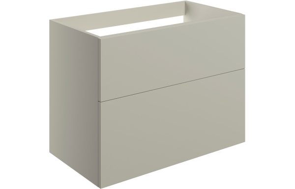 Elegance 790mm Wall Hung 2 Drawer Basin Unit (No Top) - Matt Latte