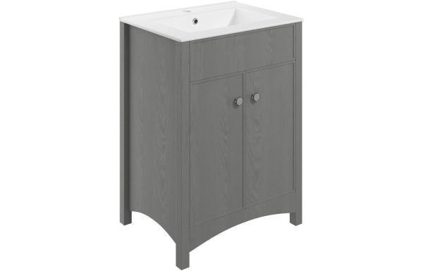 Halton 610mm Basin Unit (exc. Basin) - Grey Ash