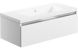 Cara 815mm 1 Drawer Wall Hung Basin Unit Inc. Basin - White Gloss