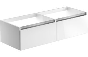 Cara 1200mm Wall Hung Basin Unit Run (No Top) - White Gloss