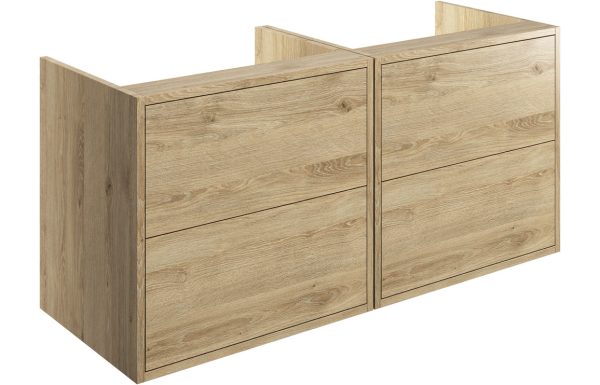 Zone 1200mm Wall Hung Basin Unit Run (No Top) - Havana Oak