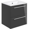 Jarva 510mm Wall Hung 2 Drawer Basin Unit & Basin - Anthracite Gloss