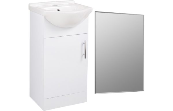 View 450mm Floor Standing Basin Unit & Mirror Pack