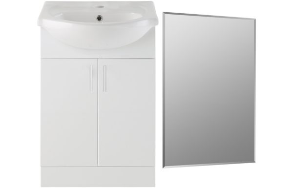 View 560mm Floor Standing Basin Unit & Mirror Pack