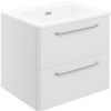Sleek 610mm 2 Drawer Wall Unit & Basin - White Gloss