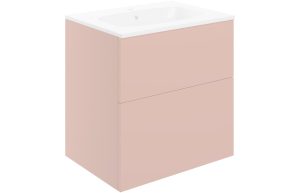 Elegance 610mm Wall Hung 2 Drawer Basin Unit & Basin - Matt Antique Rose