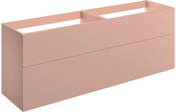 Elegance 1180mm Wall Hung 4 Drawer Basin Unit (No Top) - Matt Antique Rose