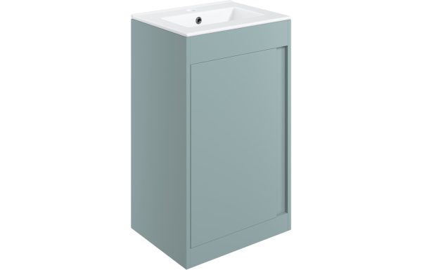 Nature 510mm Floor Standing Unit Inc. Basin - Matt Sea Green