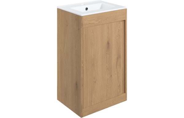 Nature 510mm Floor Standing Unit Inc. Basin - Seville Oak