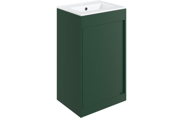 Nature 510mm Floor Standing Unit Inc. Basin - Matt Conifer Green