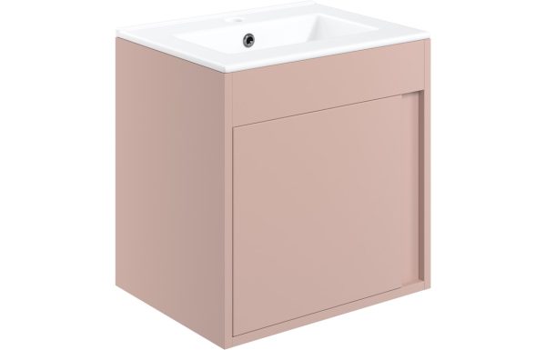 Nature 510mm Wall Hung Unit Inc. Basin - Matt Antique Rose