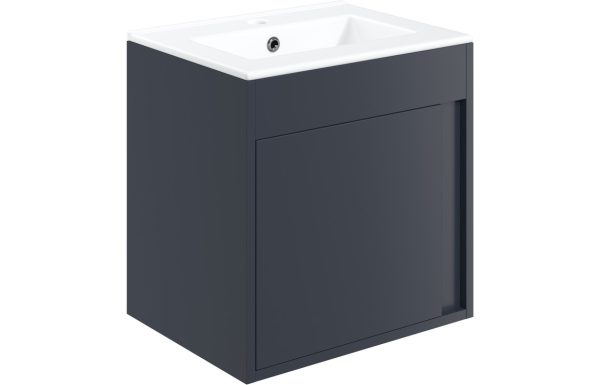 Nature 510mm Wall Hung Unit Inc. Basin - Matt Indigo Blue